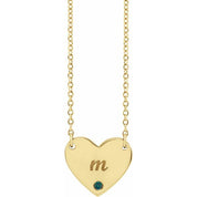 14K Natural Alexandrite Engravable Heart 18" Necklace