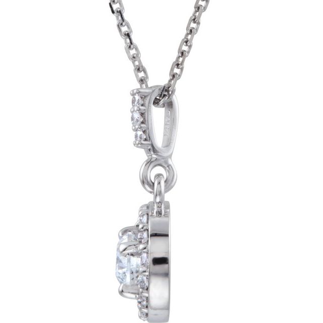 14K Lab-Grown Diamond 18" Necklace with Various Carat Weights in White and Yellow Gold