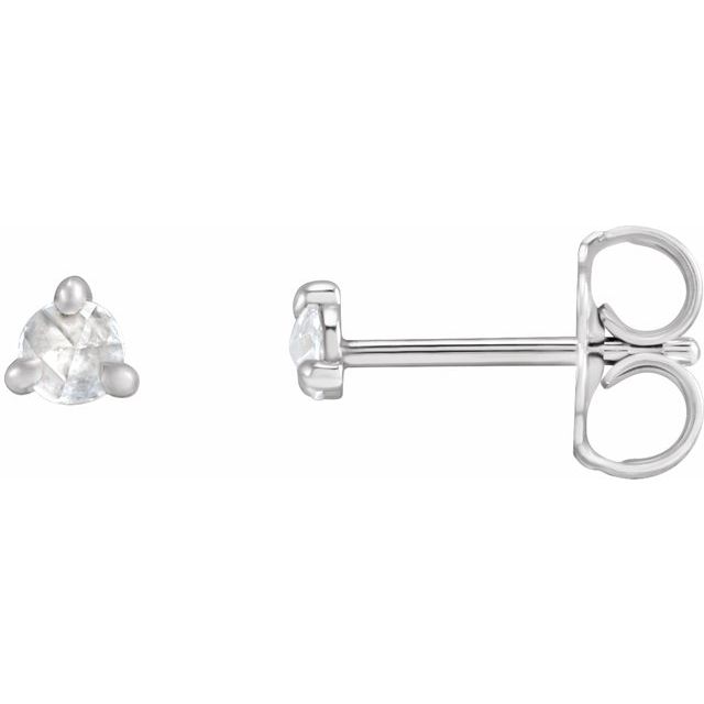 Platinum .04 CTW Rose-Cut Natural Diamond Stud Earrings