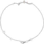 Sterling Silver .06 CTW Natural Diamond Branch Bar 6 1/2-7 1/2" Bracelet