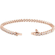 14K Rose 3 1/2 CTW Lab-Grown Diamond Bezel-Set 7" Bracelet