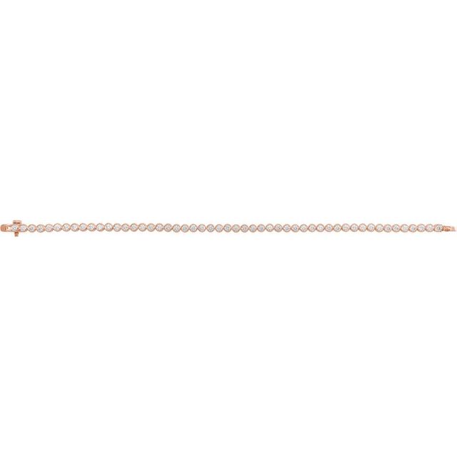 14K Rose 3 1/2 CTW Lab-Grown Diamond Bezel-Set 7" Bracelet