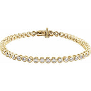 14K Yellow 3 1/2 CTW Lab-Grown Diamond Bezel-Set 7" Bracelet