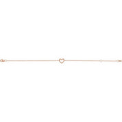 14K Rose Heart 6 1/2-7 1/2" Bracelet