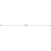 14K White Heart 6 1/2-7 1/2" Bracelet