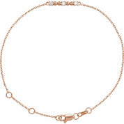14K Rose 1/10 CTW Natural Diamond Beaded Bar 6 1/2-7 1/2" Bracelet