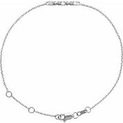 Sterling Silver 1/10 CTW Natural Diamond Beaded Bar 6 1/2-7 1/2" Bracelet