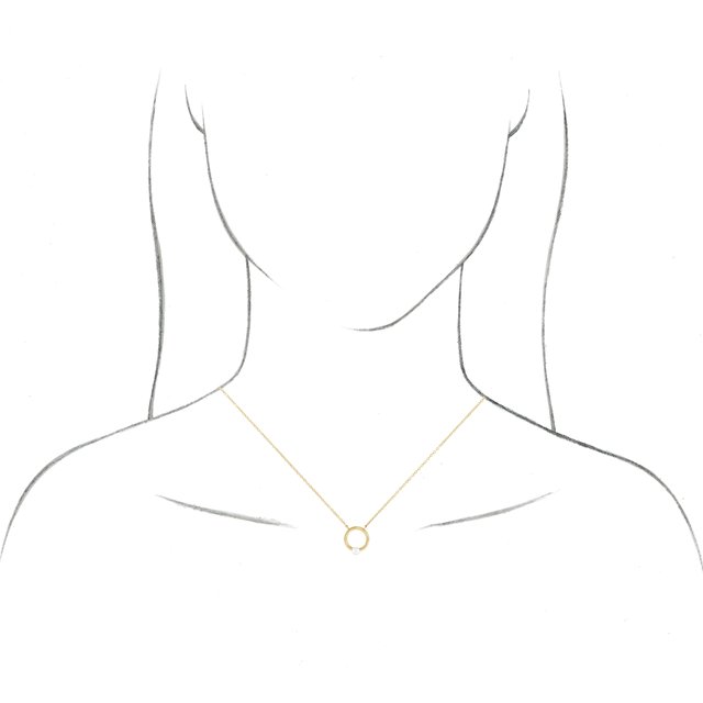 Platinum Cultured Seed Pearl Circle 18" Necklace