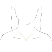 Sterling Silver Cultured Seed Pearl Circle 16" Necklace