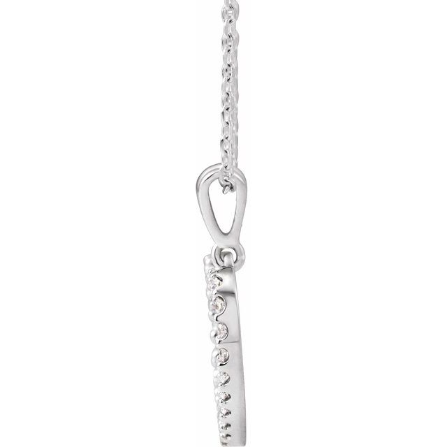 14K White 1/5 CTW Natural Diamond Heart 18" Necklace