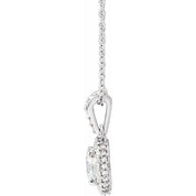 14K White 1 CTW Natural Diamond 18" Necklace