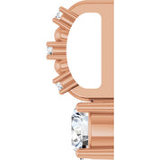 14K Rose Imitation Diamond & .01 CTW Natural Diamond Charm/Pendant