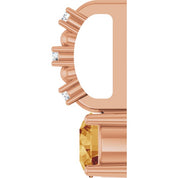 14K Rose Imitation Citrine & .01 CTW Natural Diamond Charm/Pendant