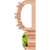 14K Rose Imitation Peridot & .01 CTW Natural Diamond Charm/Pendant