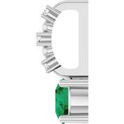 Sterling Silver Lab-Grown Emerald & .01 CTW Natural Diamond Pendant