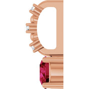 14K Rose Lab-Grown Ruby & .01 CTW Natural Diamond Pendant