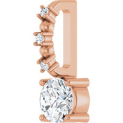 14K Rose Imitation Diamond & .01 CTW Natural Diamond Charm/Pendant