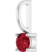 Sterling Silver Lab-Grown Ruby Solitaire Charm/Pendant