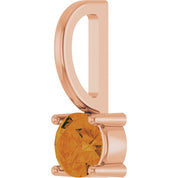 14K Rose Imitation Citrine Solitaire Charm/Pendant
