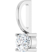 14K White 1/4 CTW Natural Diamond Solitaire Charm/Pendant