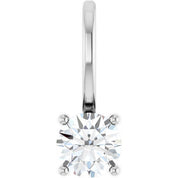 14K White 1/4 CTW Natural Diamond Solitaire Charm/Pendant