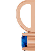 14K Rose Lab-Grown Blue Sapphire Solitaire Charm/Pendant