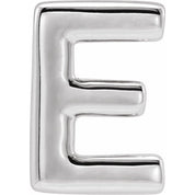 14K White Block Initial E Slide Pendant