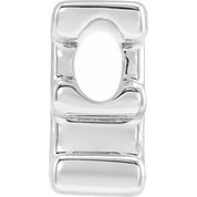 14K White Block Initial E Slide Pendant