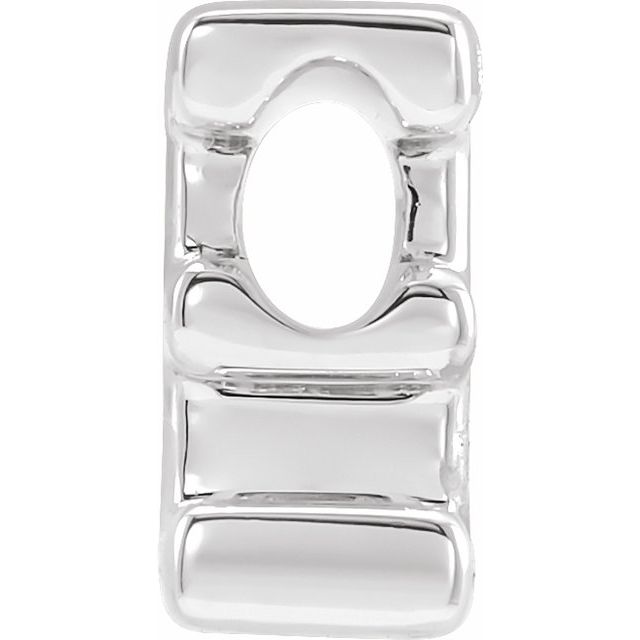 14K White Block Initial E Slide Pendant