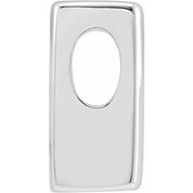 14K White Block Initial I Slide Pendant