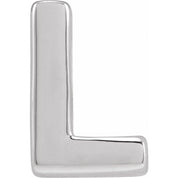 14K White Block Initial L Slide Pendant