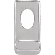 14K White Block Initial L Slide Pendant