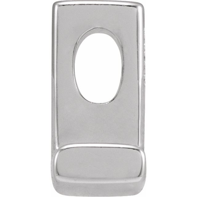 14K White Block Initial L Slide Pendant