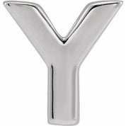 14K White Block Initial Y Slide Pendant