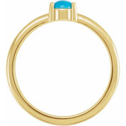 14K Yellow Natural Turquoise Cabochon Ring