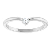 Platinum .06 CT Natural Diamond Stackable V Ring
