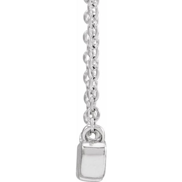 14K 19.57x4.61 mm Nana 18" Necklace in Yellow, White, and Rose Gold