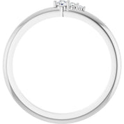 Platinum .05 CTW Natural Diamond Graduated Stackable Ring