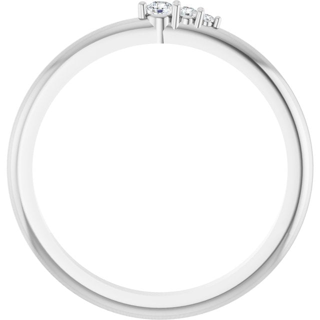 Platinum .05 CTW Natural Diamond Graduated Stackable Ring