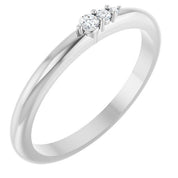 Platinum .05 CTW Natural Diamond Graduated Stackable Ring