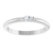 Platinum .05 CTW Natural Diamond Graduated Stackable Ring