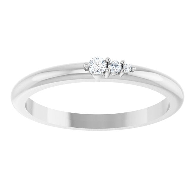 Platinum .05 CTW Natural Diamond Graduated Stackable Ring
