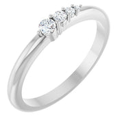 14K White 1/10 CTW Natural Diamond Graduated Stackable Ring