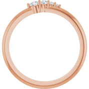 14K Rose 1/10 CTW Natural Diamond Graduated Stackable Ring