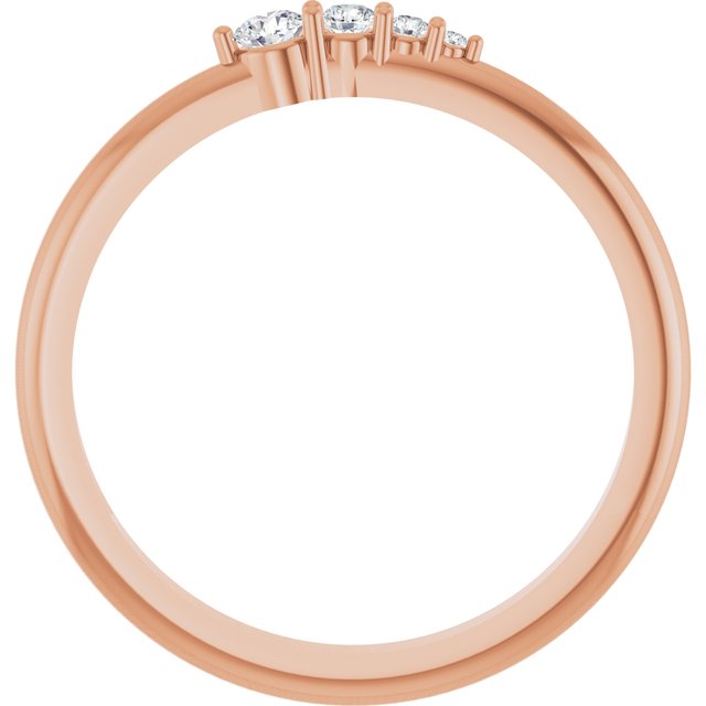 14K Rose 1/10 CTW Natural Diamond Graduated Stackable Ring