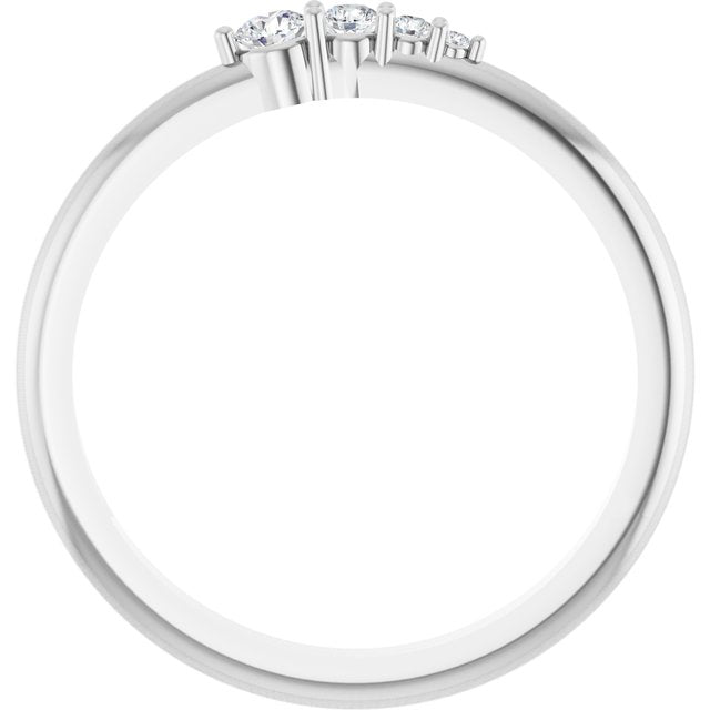 14K White 1/10 CTW Natural Diamond Graduated Stackable Ring