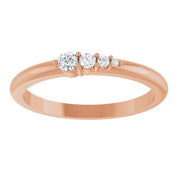 14K Rose 1/10 CTW Natural Diamond Graduated Stackable Ring