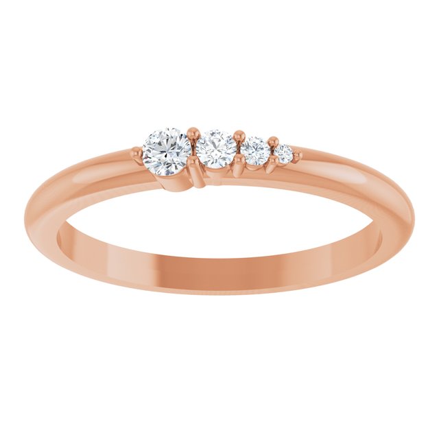 14K Rose 1/10 CTW Natural Diamond Graduated Stackable Ring
