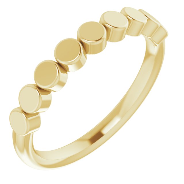 14K Yellow Geometric Stackable Ring - Elegant Design for Everyday Wear