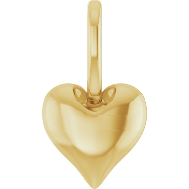 18K Yellow Puffed Heart Charm/Pendant